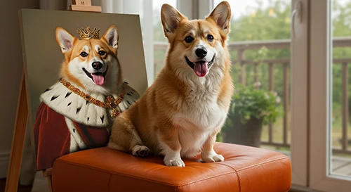 客户评价 11 Egyptian king style custom pet portrait wall decor for akita dog