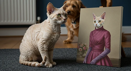 客户评价 17 Egyptian king style custom pet portrait wall decor for akita dog