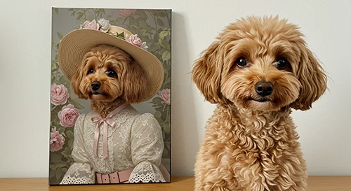 客户评价 31 Egyptian king style custom pet portrait wall decor for akita dog