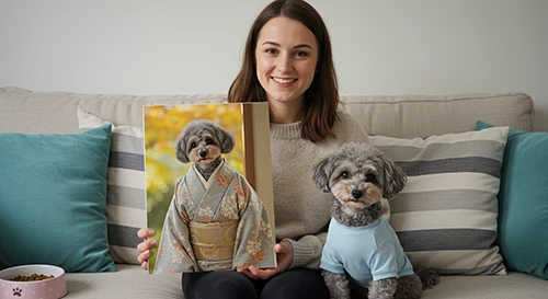 客户评价 20 Egyptian king style custom pet portrait wall decor for akita dog