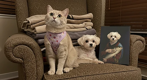 客户评价 28 Egyptian king style custom pet portrait wall decor for akita dog